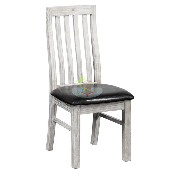 Amanda# NZ Pine White Wash White Wash Dining Chair | LS