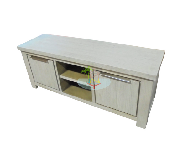 Amanda# NZ Pine White Wash White Wash TV Unit | LS