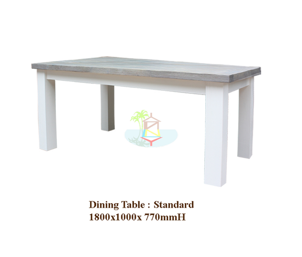 Ashland# Acacia White&Wood Ash Top Dining Table | 1.5M