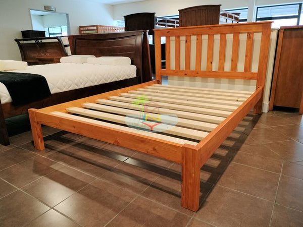 Classic# NZ Pine Simplicity Bed Frame | Double | Pine color