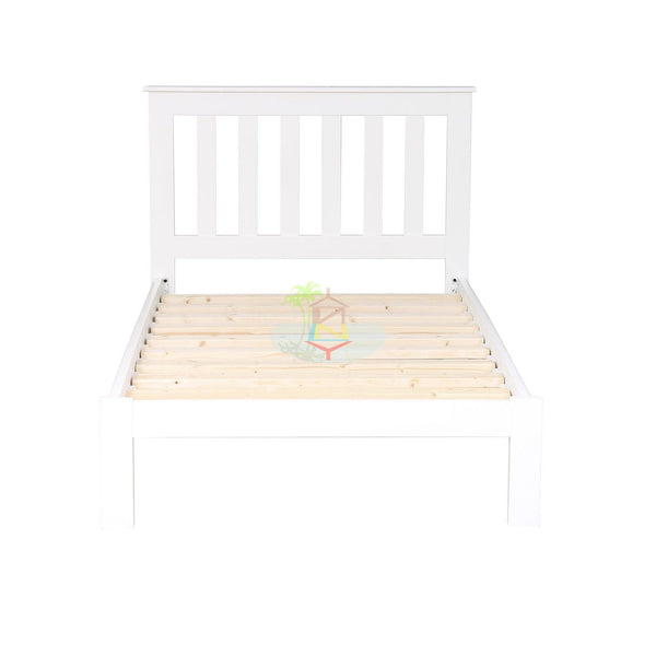 Classic# NZ Pine Simplicity Bed Frame | King-Single | White color| TR