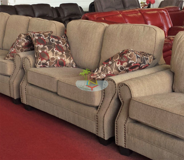 Florida# Conventional Suite Nailhead Trim Linen 2 Seater | LS