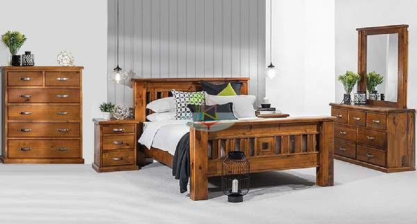 Felton# NZ Pine Chunky Bedroom Suite | Super-King | LS