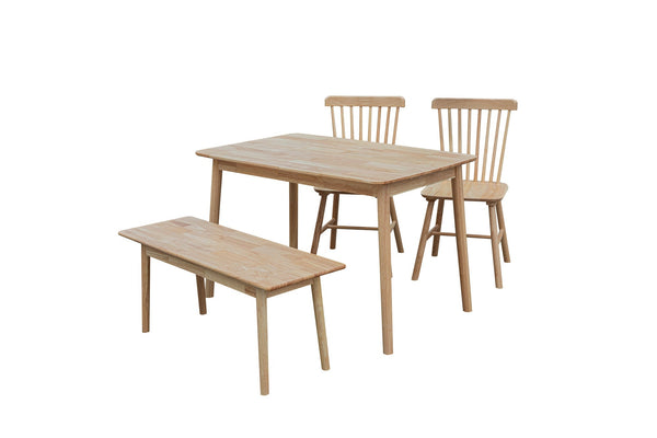 Paris# Scandinavian Dining Suite | 1.2M Table&2 Chairs&1 Bench | Light color| TR