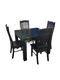 PurePine# NZ Pine  Dining Suite | 1M Square Table&4 Chairs | Black color | LS