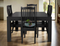 PurePine# NZ Pine  Dining Suite | 1M Square Table&4 Chairs | Black color