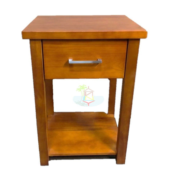 Tina# NZ Pine Simplicity Bedside Table | 1 Drawer | Pine color