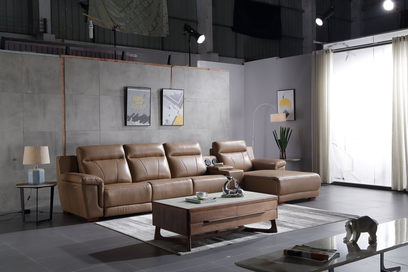 GB-5009 Genuine Leather L-Shape Lounge Suite