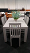 Amanda# NZ Pine White Wash White Wash Dining Suite | 1.8M Table&6 Chairs