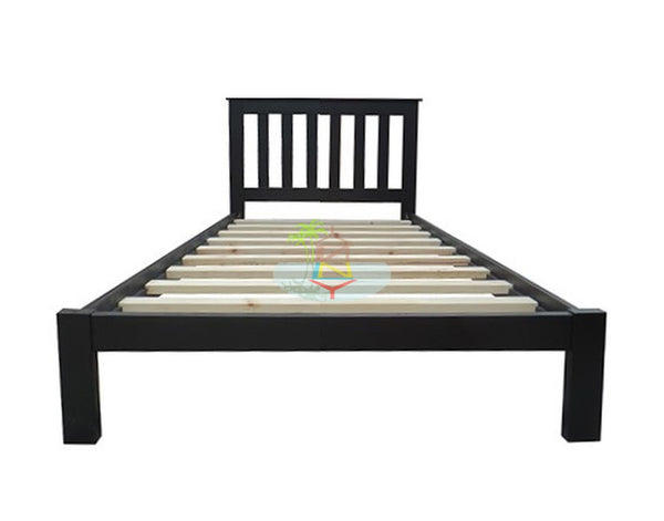 Classic# NZ Pine Simplicity Bed Frame | King-Single | Black color