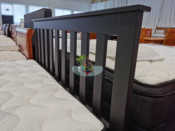 Classic# NZ Pine Simplicity Bed Frame | King | Black color