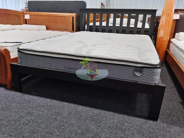 Classic# NZ Pine Simplicity Bed Frame | Queen | Black color