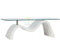 Myron# Glass Top High Gloss Glass Top Coffee Table | White color