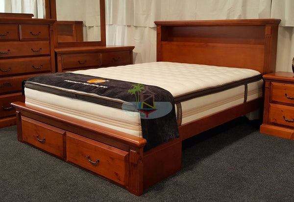 Marina# NZ Pine Drawer and/or Storage  Bed Frame | Queen