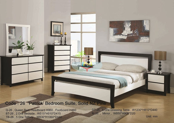 Patrick# NZ Pine  Bedroom Suite | Queen