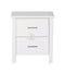 Tina# NZ Pine Simplicity Bedside Table | 2 Drawer | White color