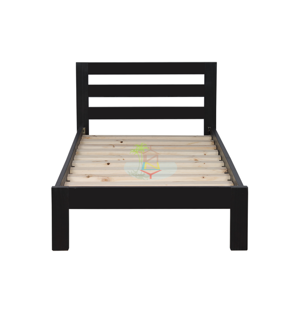 Tina# NZ Pine Simplicity Bed Frame | Single | Black color