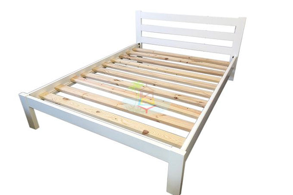 Tina# NZ Pine Simplicity Bed Frame | Queen | White color